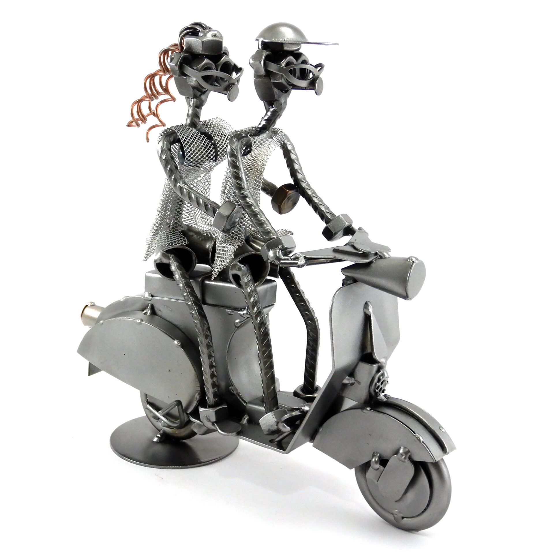 SCULTURA COPPIA SU VESPA - immagine 6