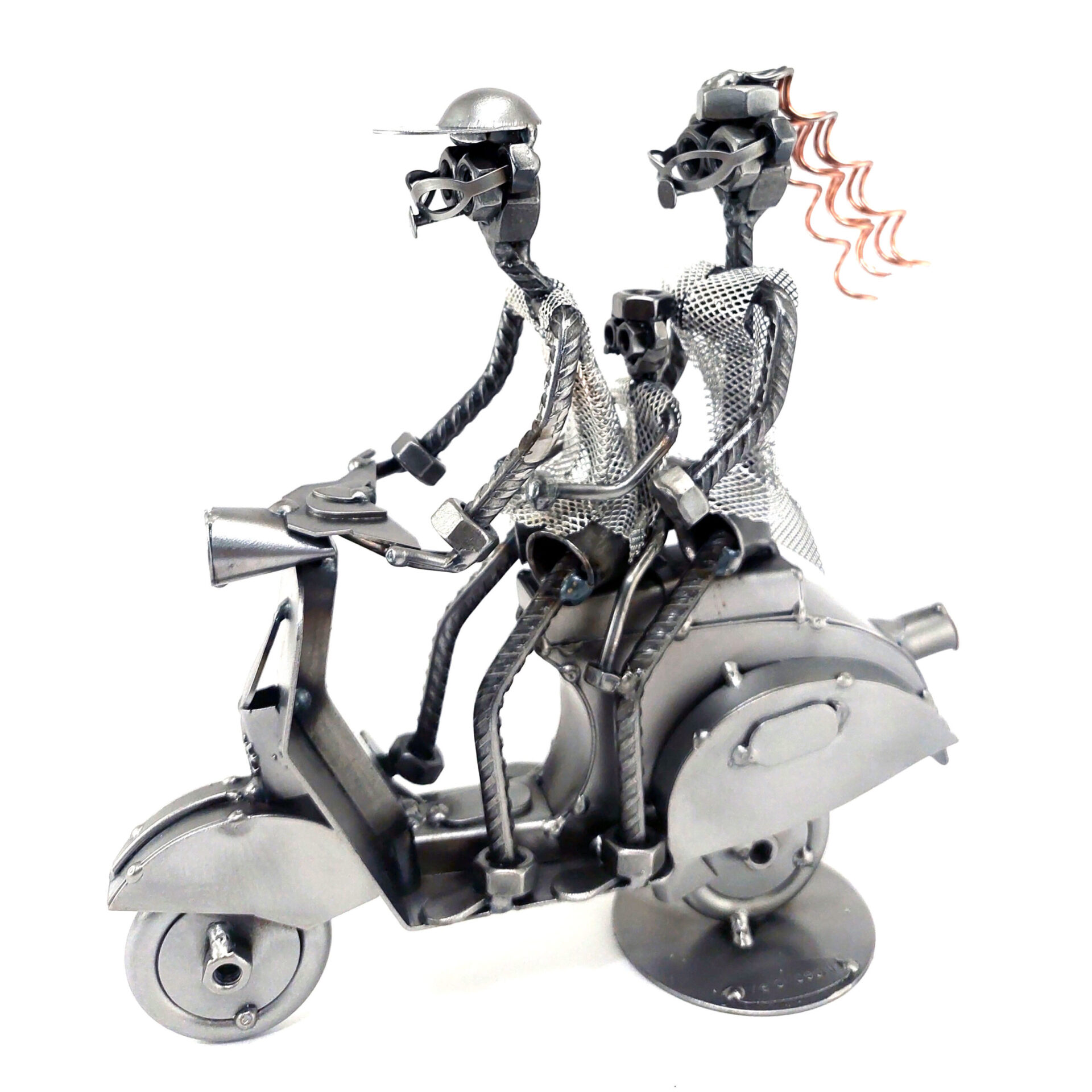 SCULTURA FAMILY SU VESPA con BAMBINO - immagine 3