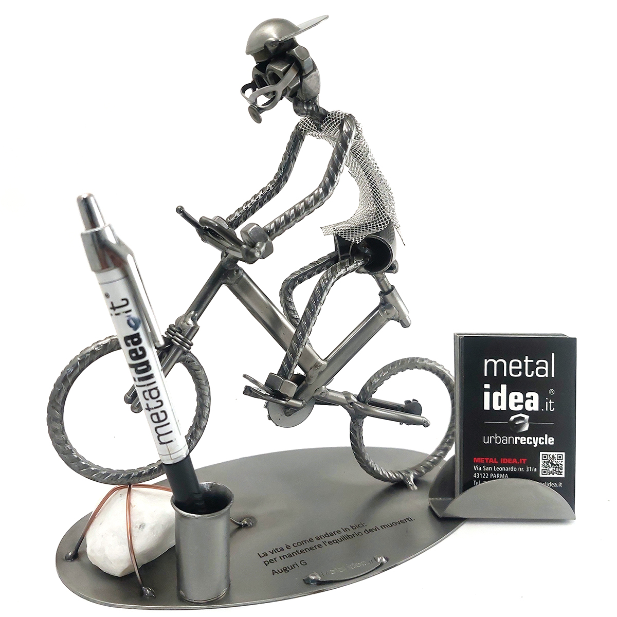 SCULTURA CICLISTA SU MOUNTAIN BIKE - immagine 8