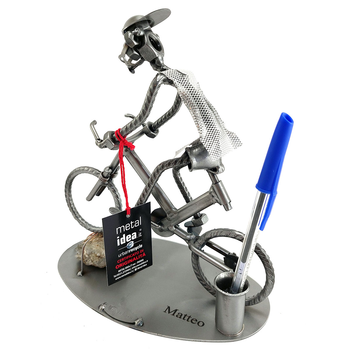 SCULTURA CICLISTA SU MOUNTAIN BIKE - immagine 7