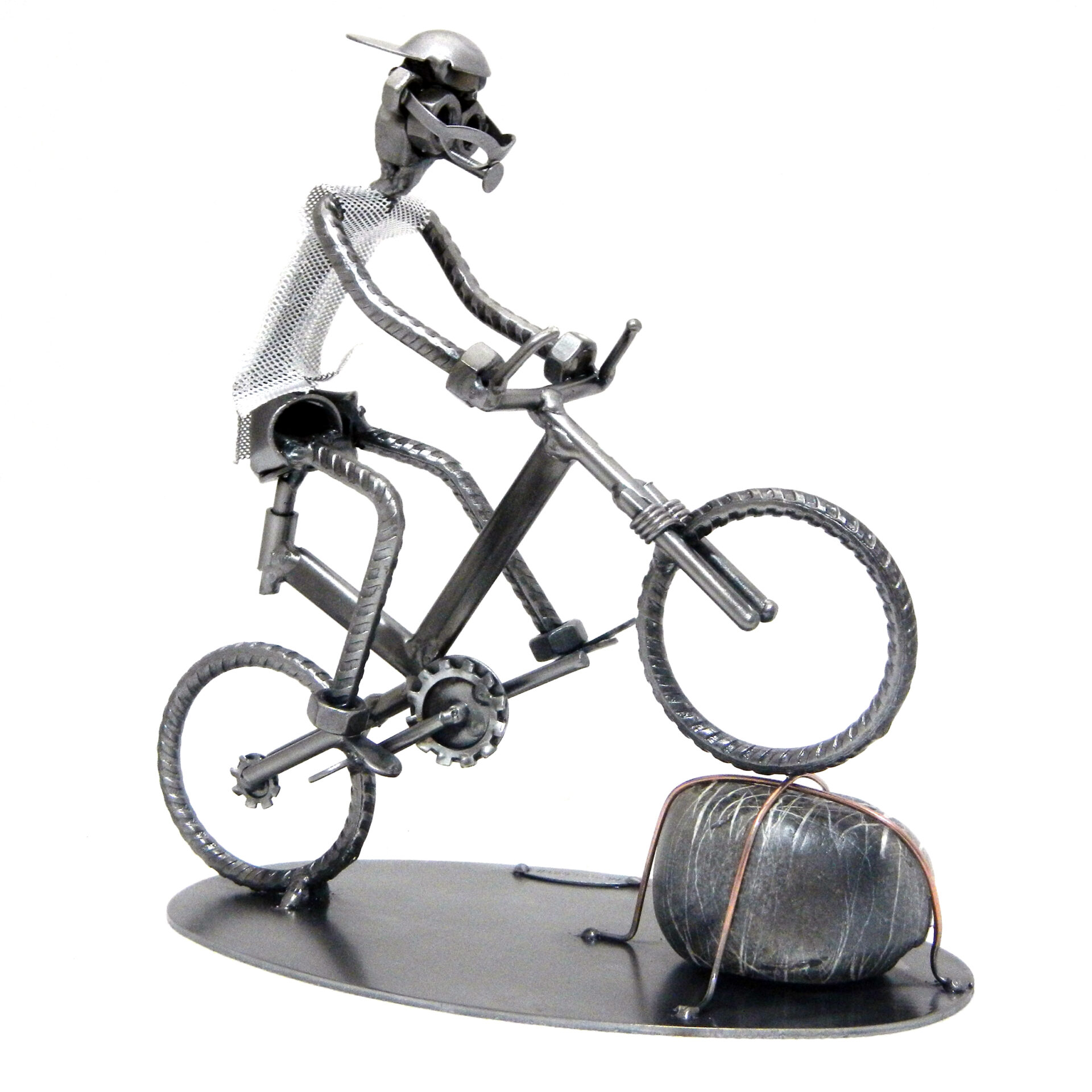 SCULTURA CICLISTA SU MOUNTAIN BIKE - immagine 2