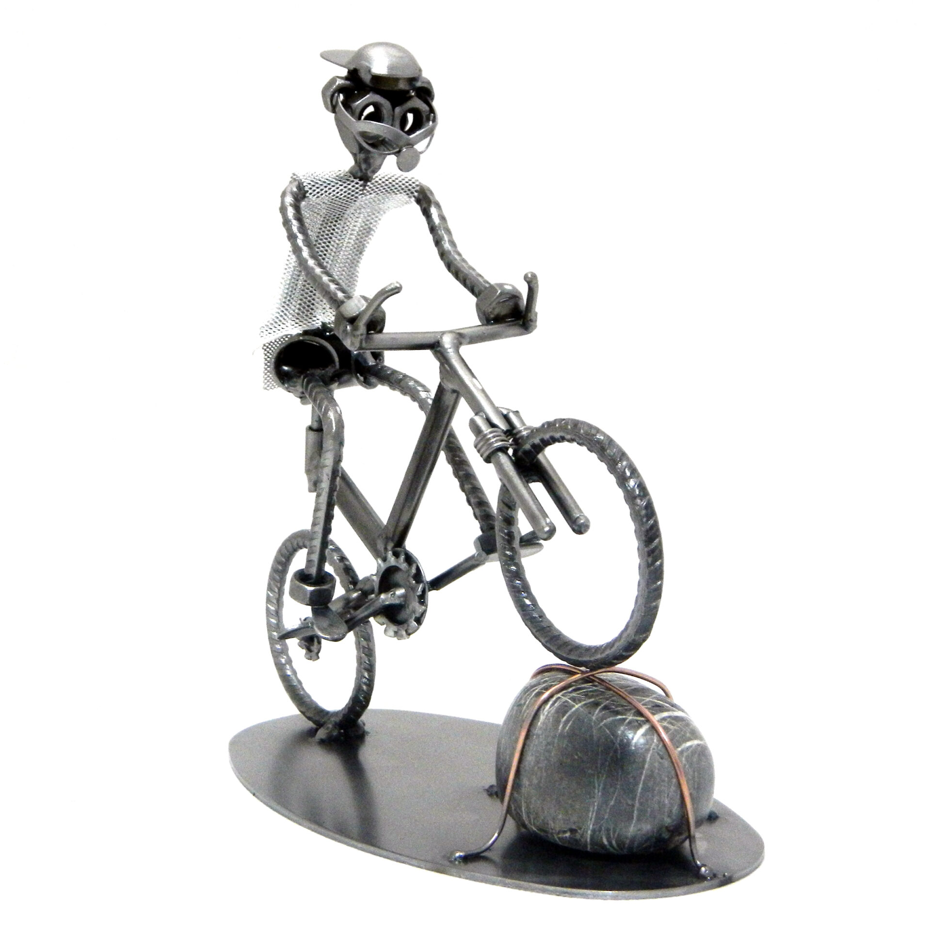 SCULTURA CICLISTA SU MOUNTAIN BIKE - immagine 3