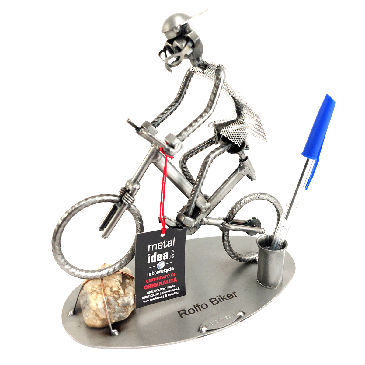 SCULTURA CICLISTA SU MOUNTAIN BIKE - immagine 6