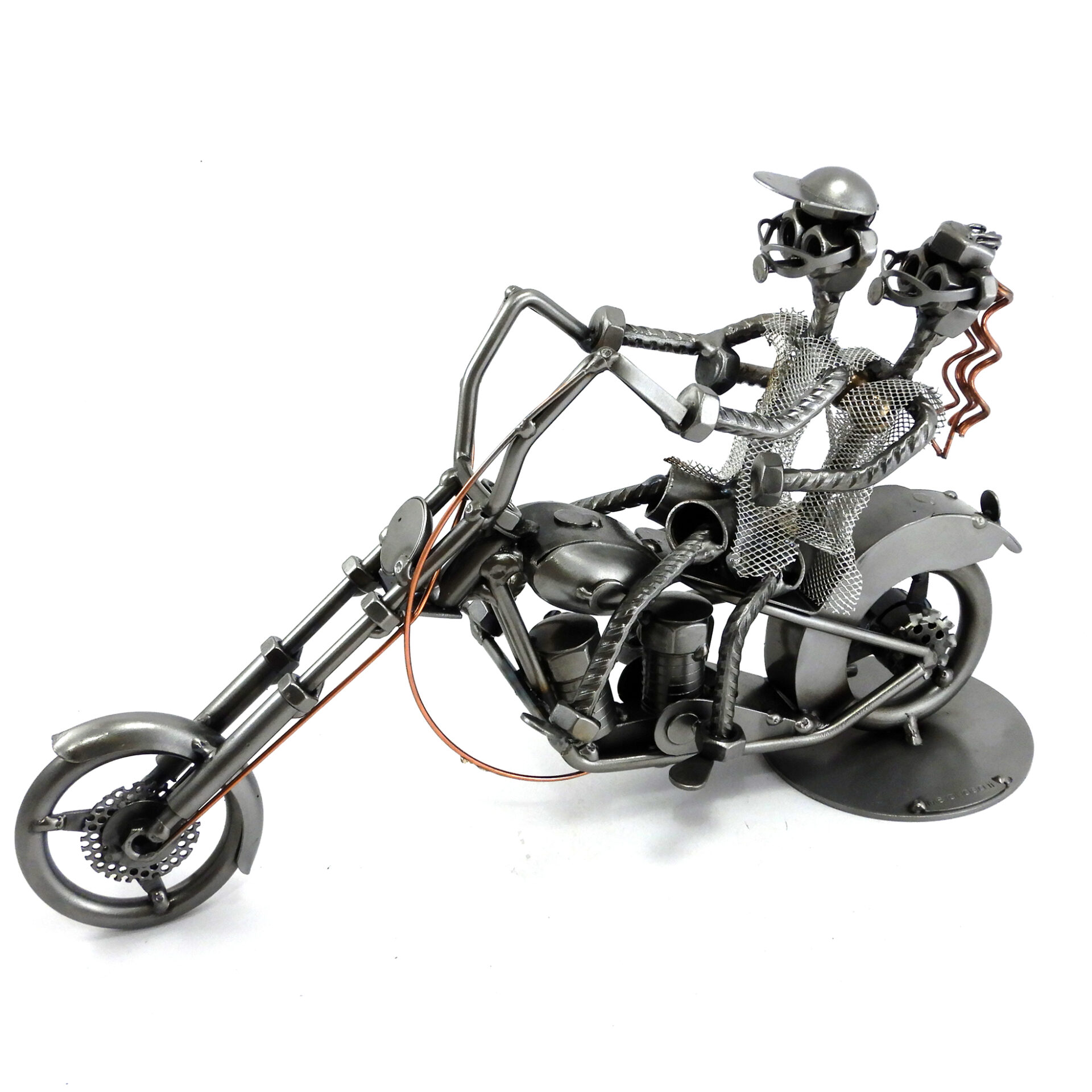 SCULTURA COPPIA SU HARLEY CHOPPER - immagine 2