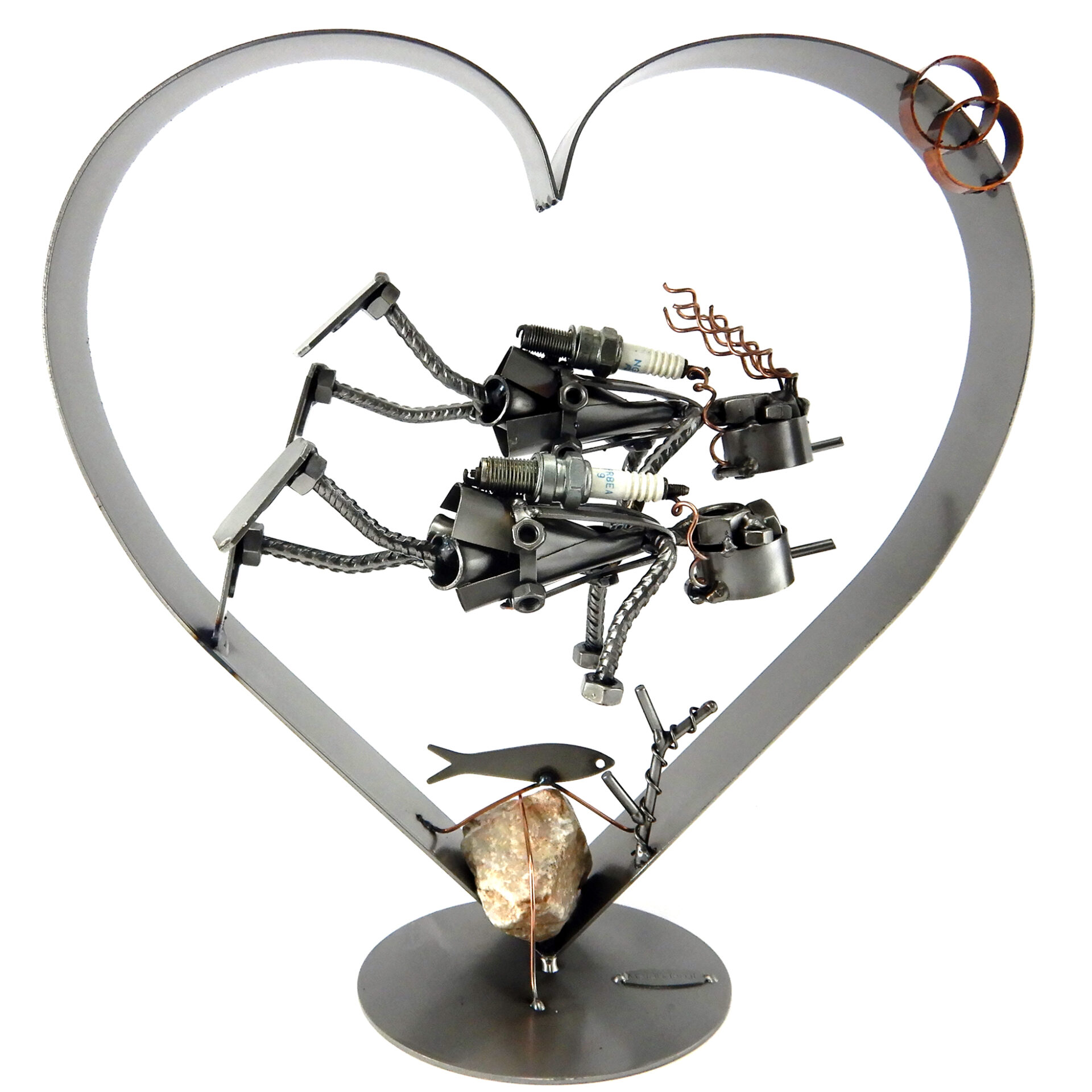 SCULTURA COPPIA SUB con CUORE - immagine 2