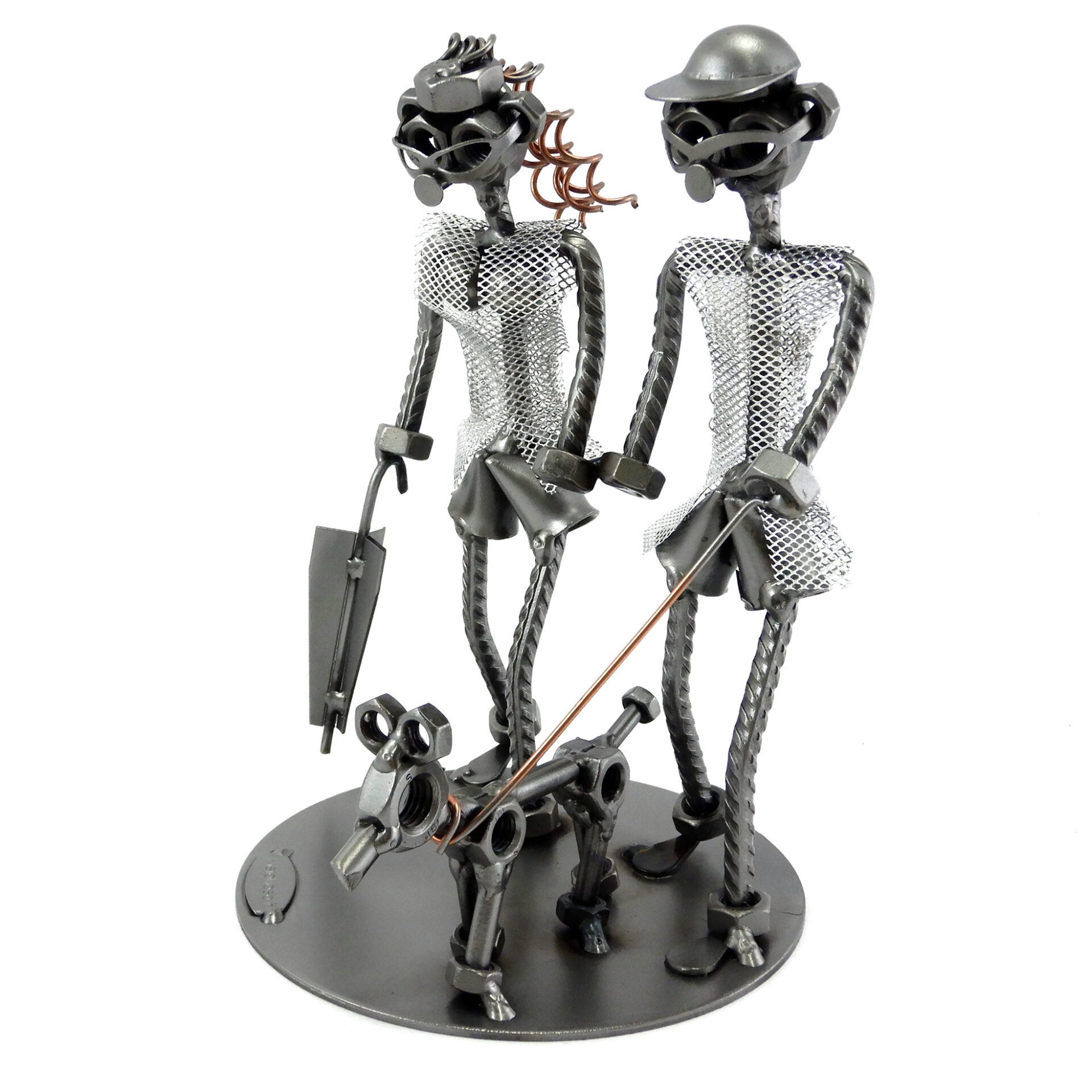 SCULTURA COPPIA CON CANE - immagine 4