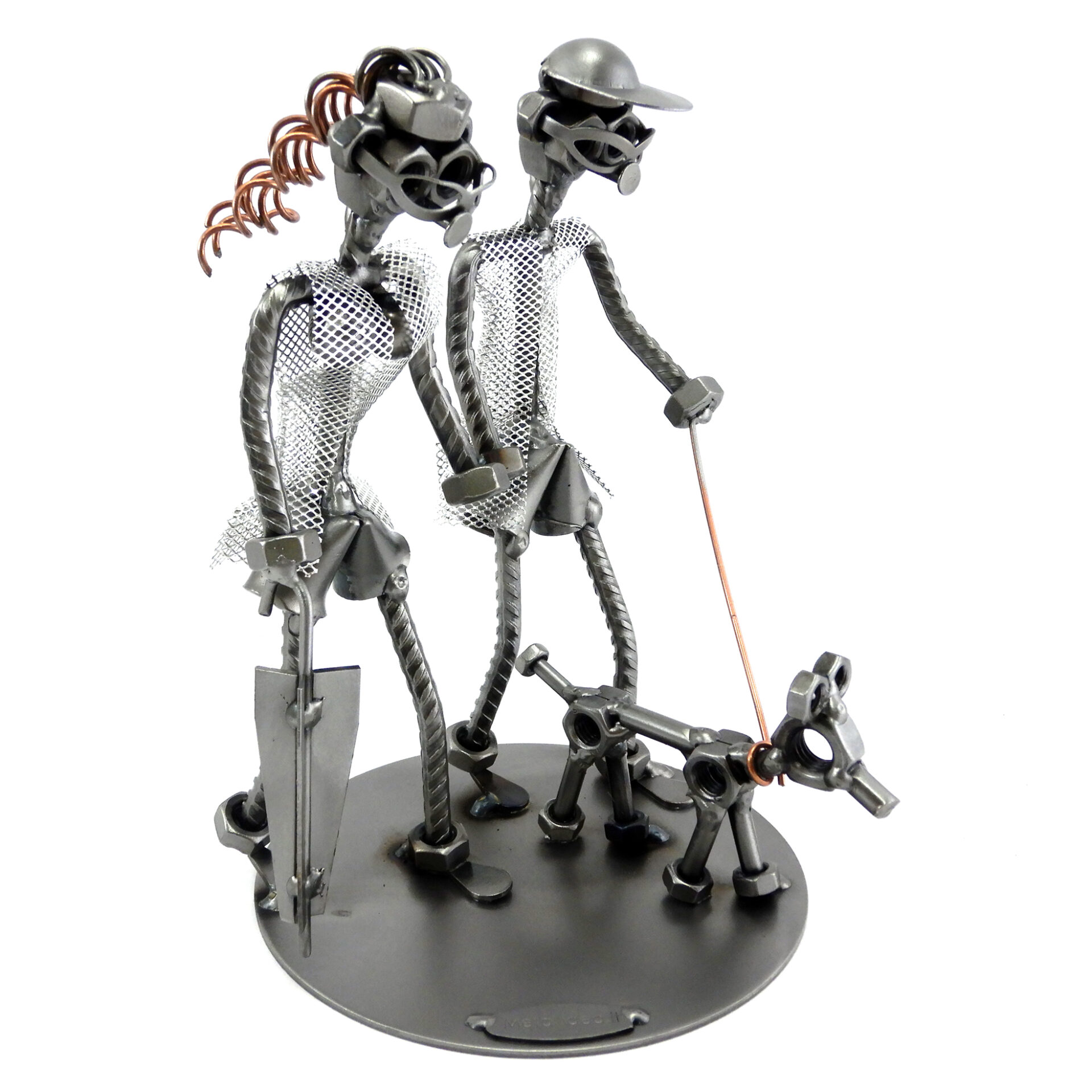 SCULTURA COPPIA CON CANE - immagine 5