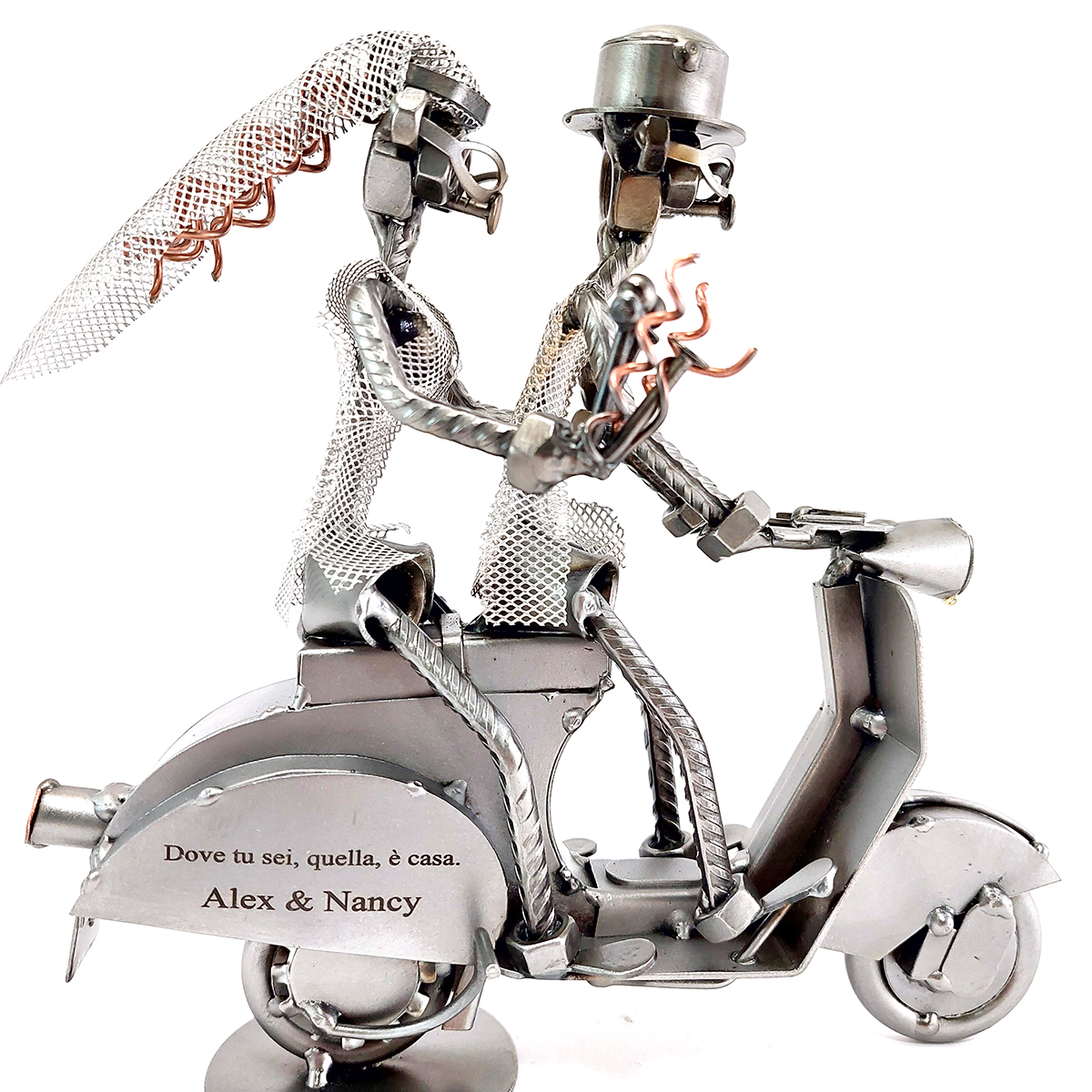SCULTURA SPOSI IN VESPA - immagine 6