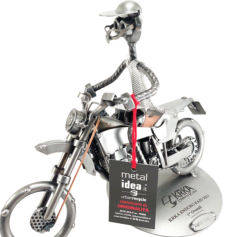 SCULTURA MOTOCICLISTA SU MOTOCROSS - immagine 6