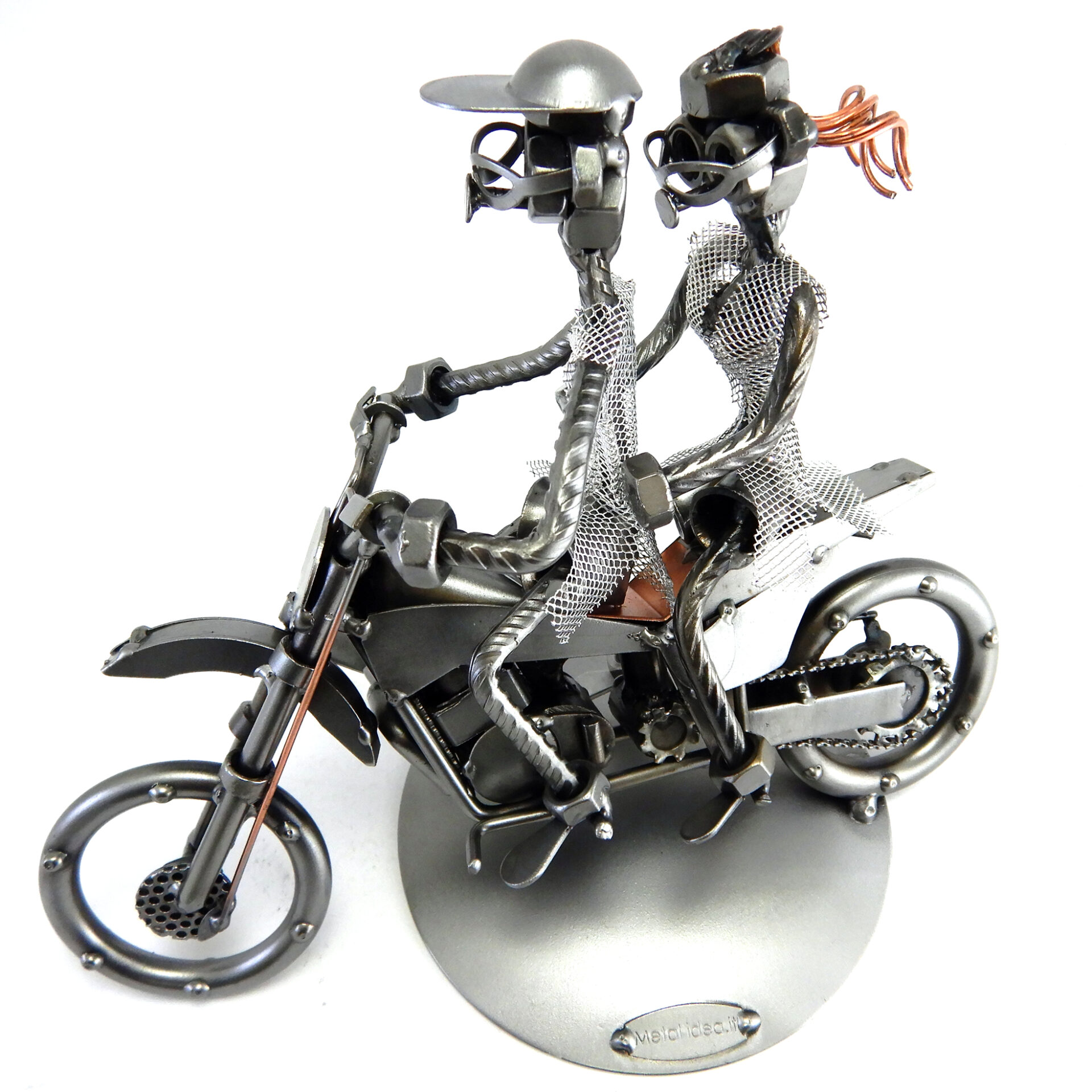 SCULTURA COPPIA SU MOTO CROSS - immagine 6