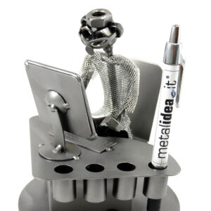 impiegato con porta penne Metal idea.it