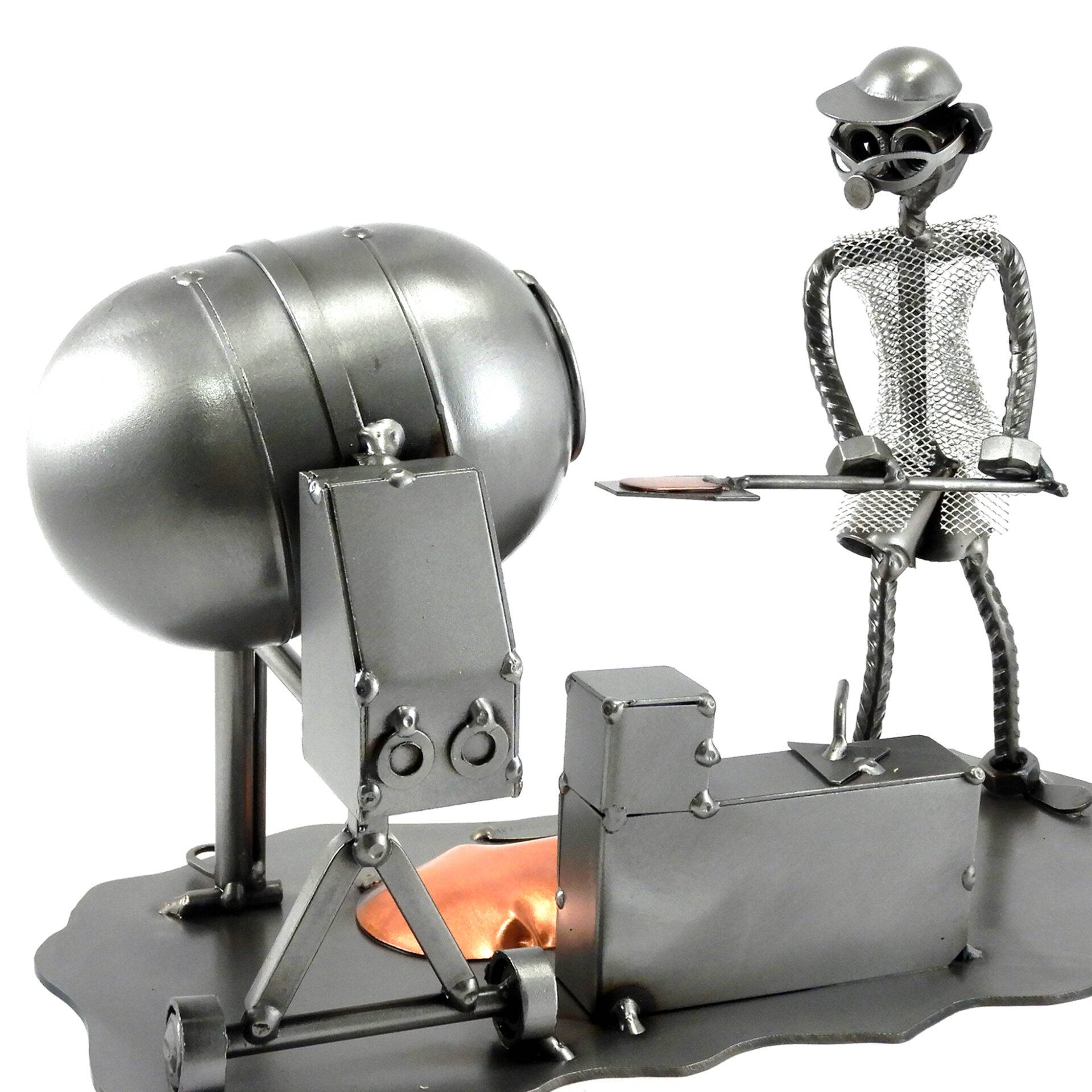 SCULTURA MURATORE con BETONIERA METAL IDEA.IT