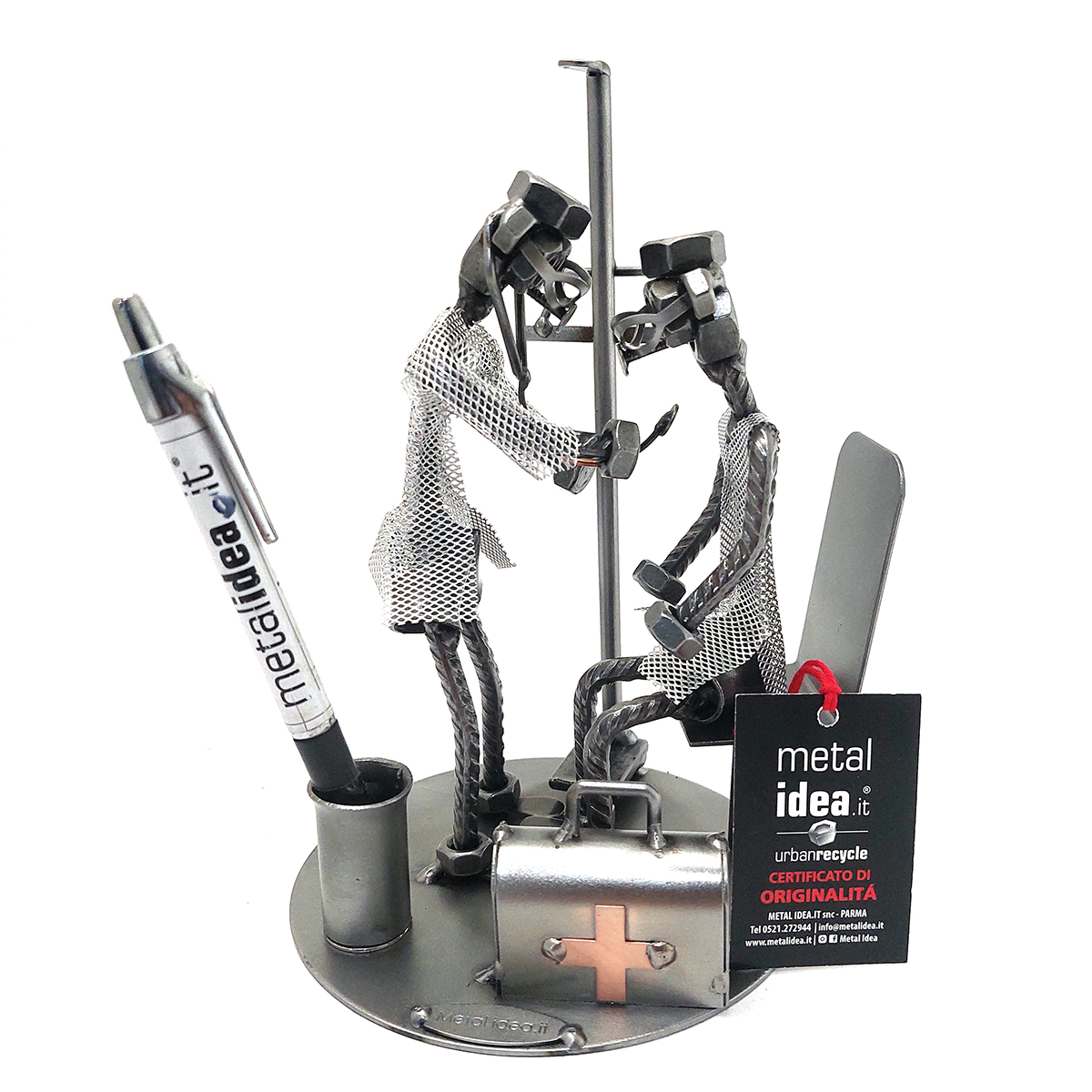 SCULTURA DOTTORE CON PAZIENTE - immagine 6