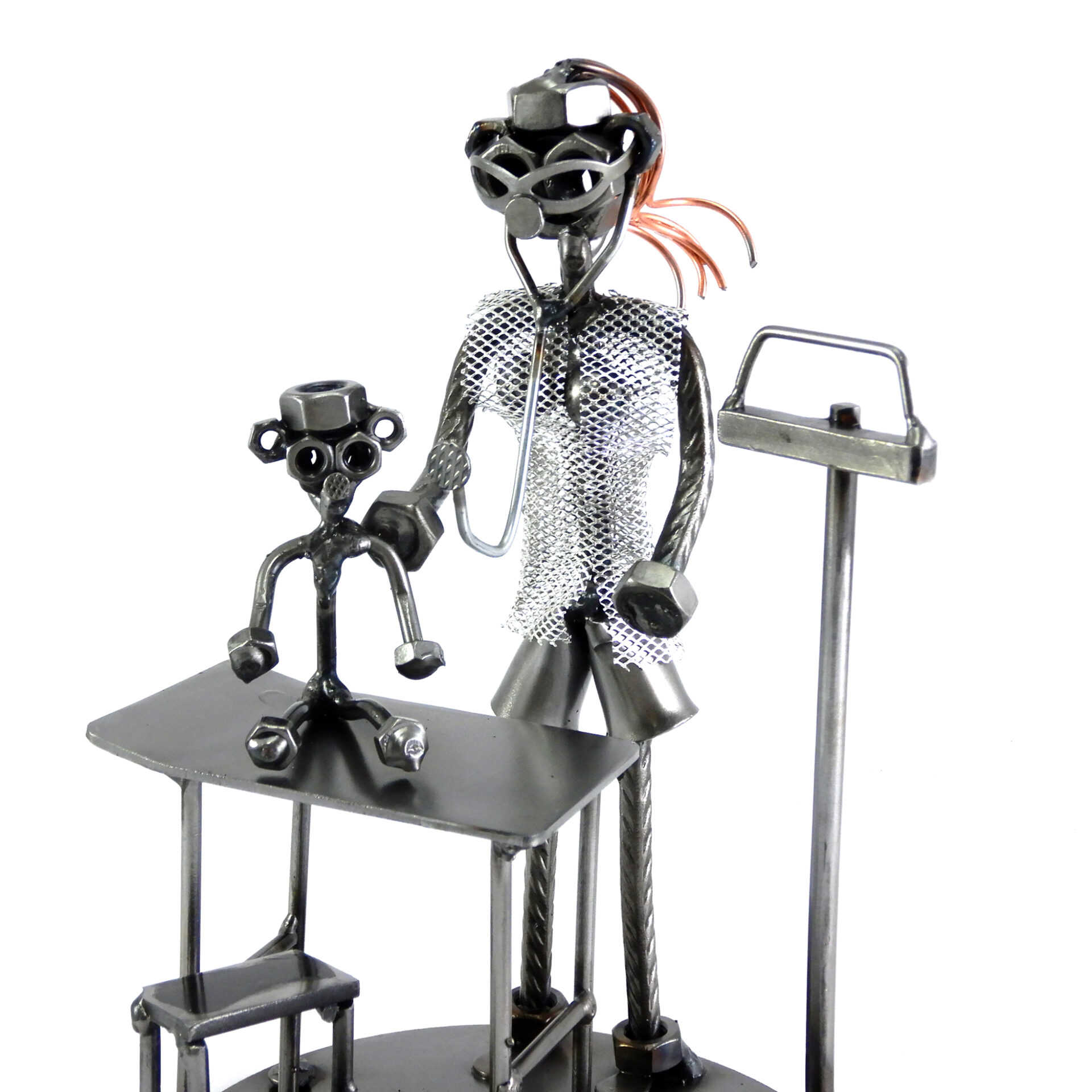 SCULTURA DOTTORESSA PEDIATRA METAL IDEA.IT
