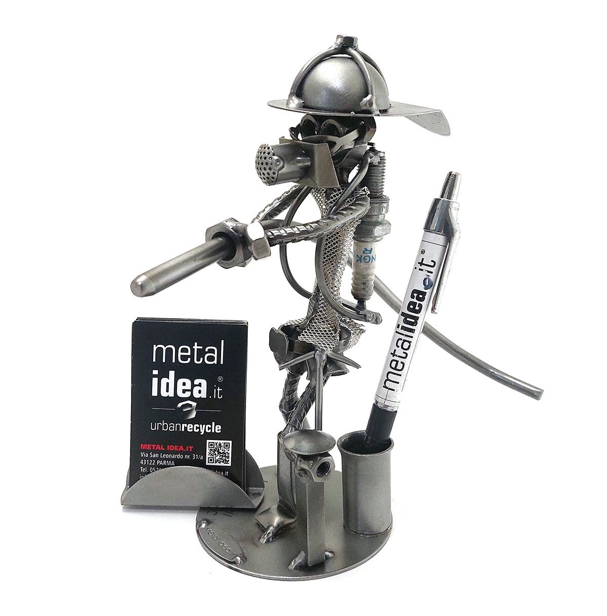 SCULTURA POMPIERE VIGILE DEL FUOCO CON RESPIRATORE - immagine 10