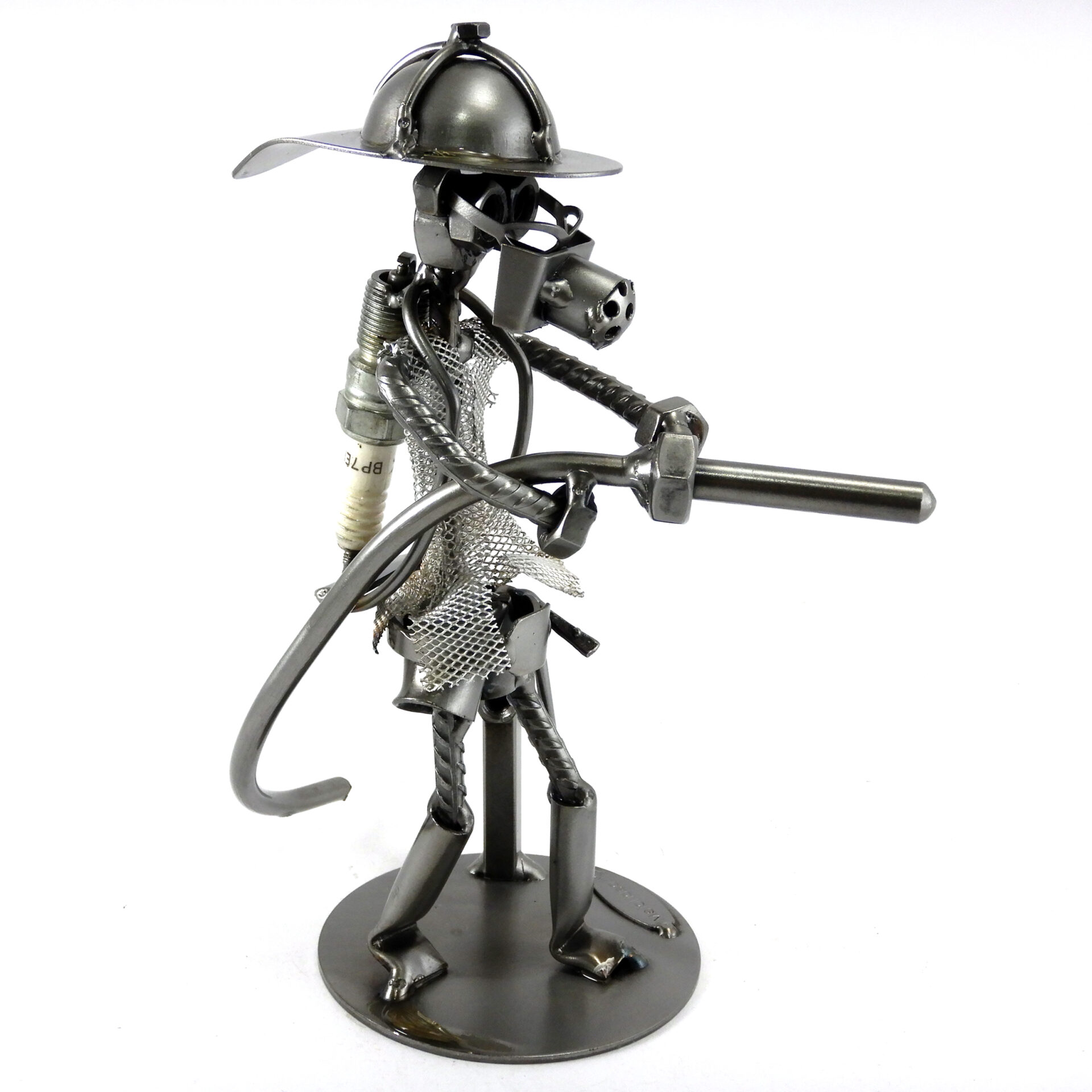 SCULTURA POMPIERE VIGILE DEL FUOCO CON RESPIRATORE - immagine 4