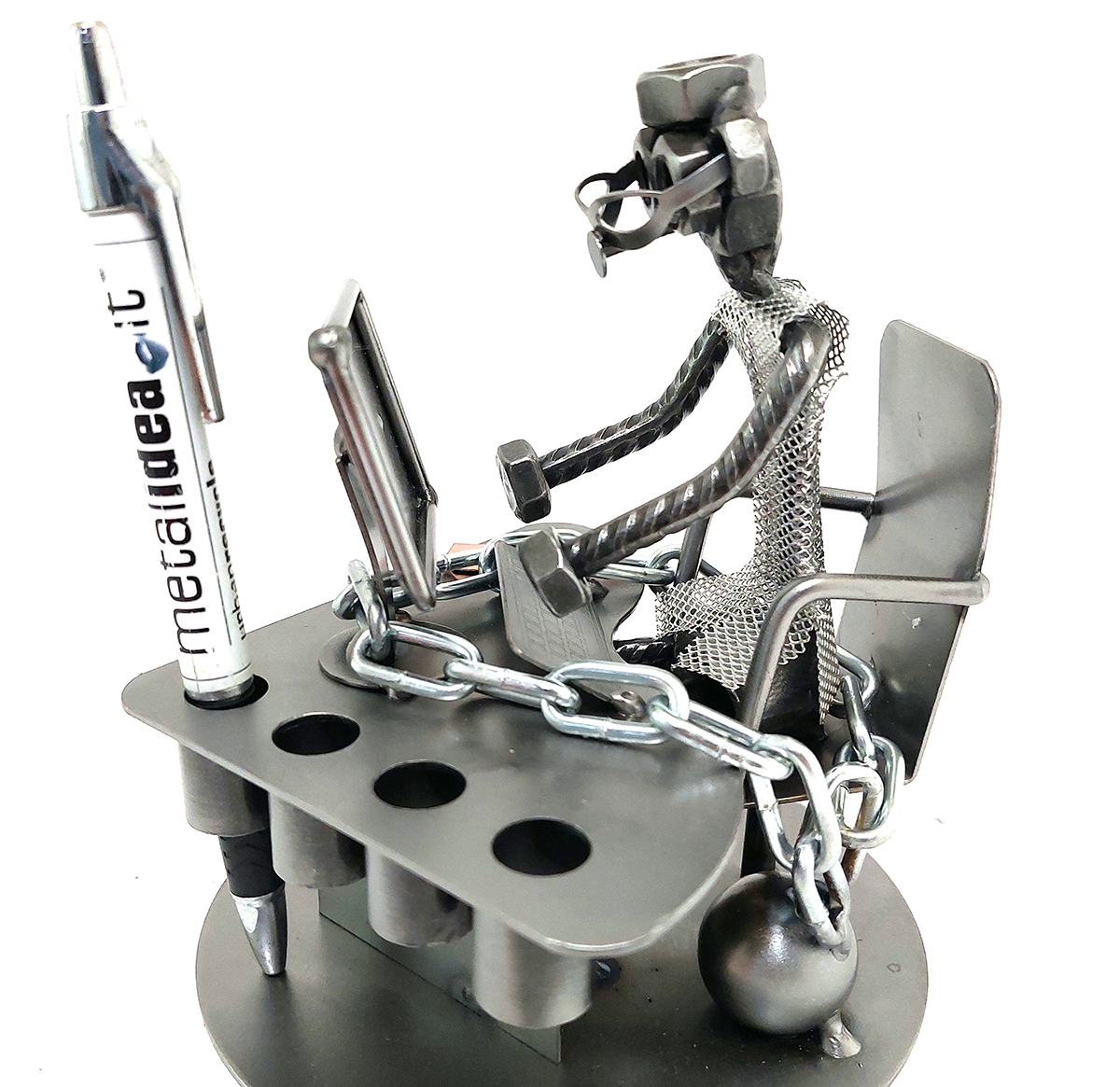 SCULTURA IMPIEGATO INCATENATO