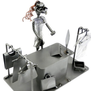 SCULTURA COMMESSA VENDITRICE NEGOZIO METAL IDEA.IT