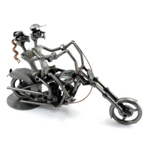 SCULTURA COPPIA SU HARLEY CHOPPER - immagine 3