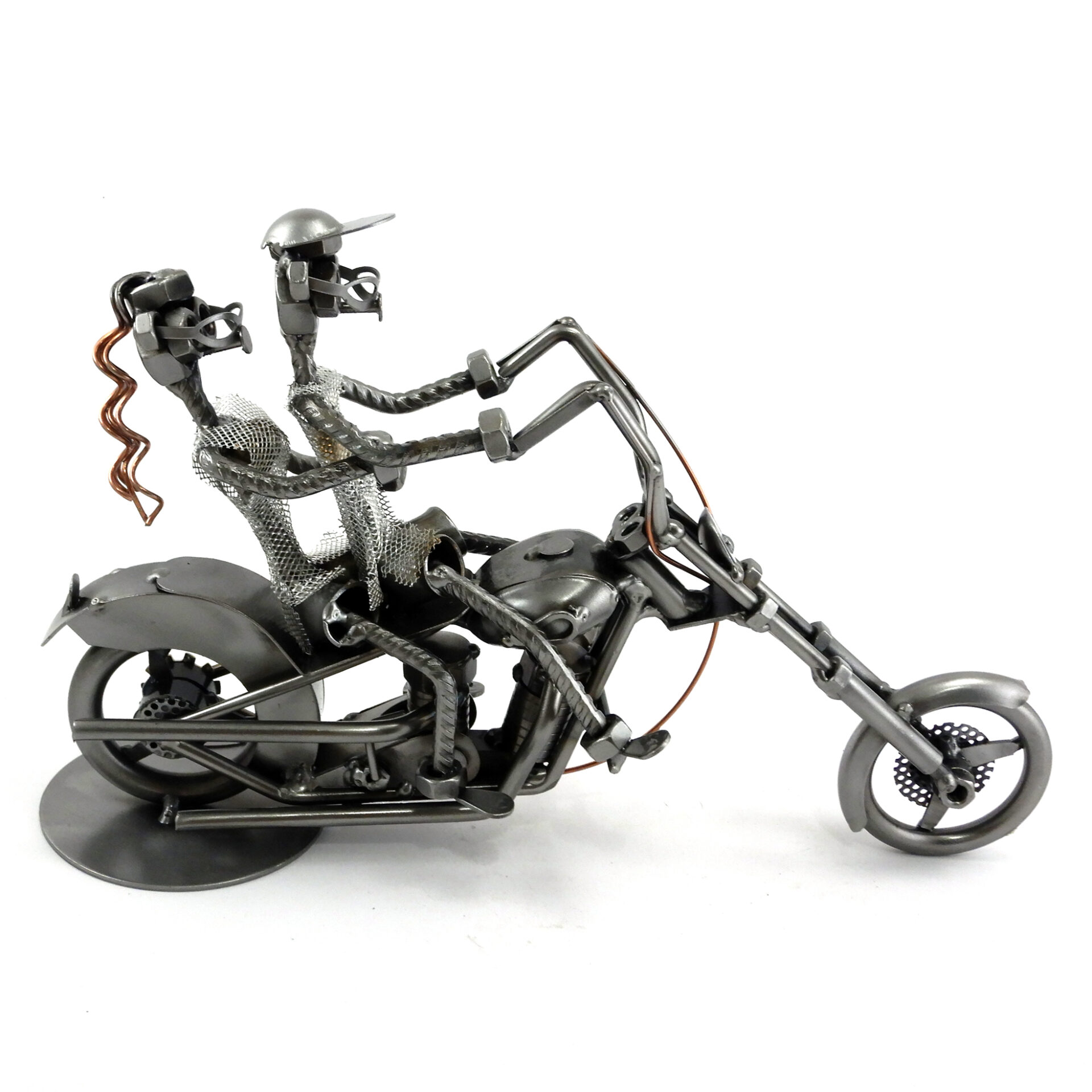 SCULTURA COPPIA SU HARLEY CHOPPER - immagine 4