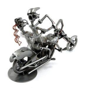 SCULTURA COPPIA SU HARLEY CHOPPER - immagine 5