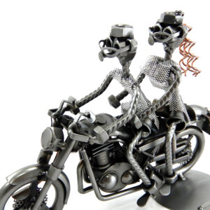 COPPIA SU MOTO DA CORSA METAL IDEA.IT