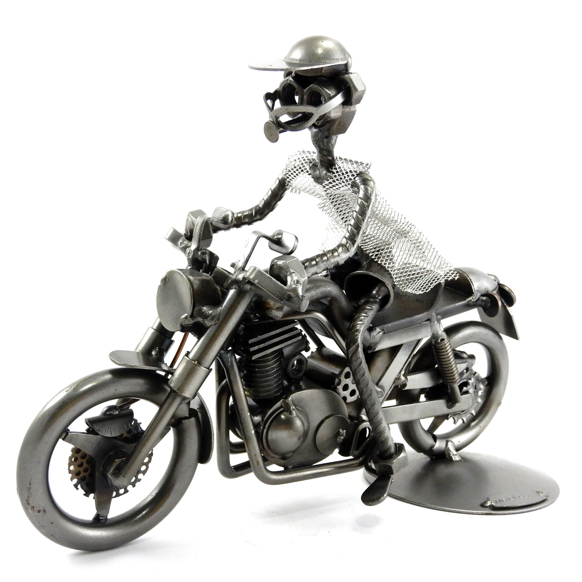 SCULTURA MOTOCICLISTA SU MOTO DA CORSA - immagine 2