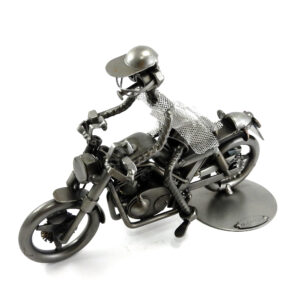 SCULTURA MOTOCICLISTA SU MOTO DA CORSA - immagine 3