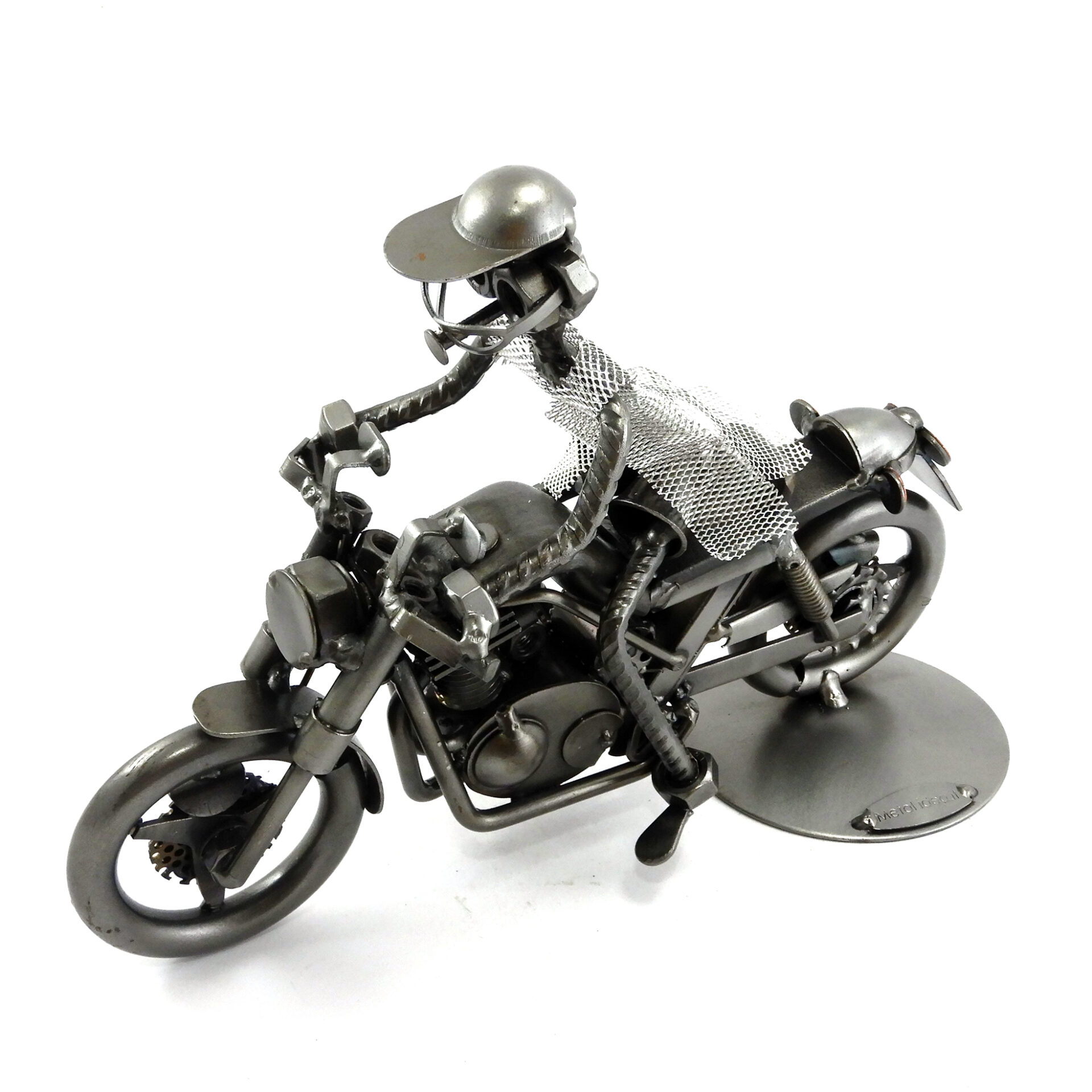 SCULTURA MOTOCICLISTA SU MOTO DA CORSA - immagine 3