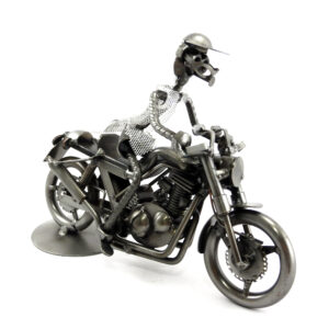 SCULTURA MOTOCICLISTA SU MOTO DA CORSA - immagine 4