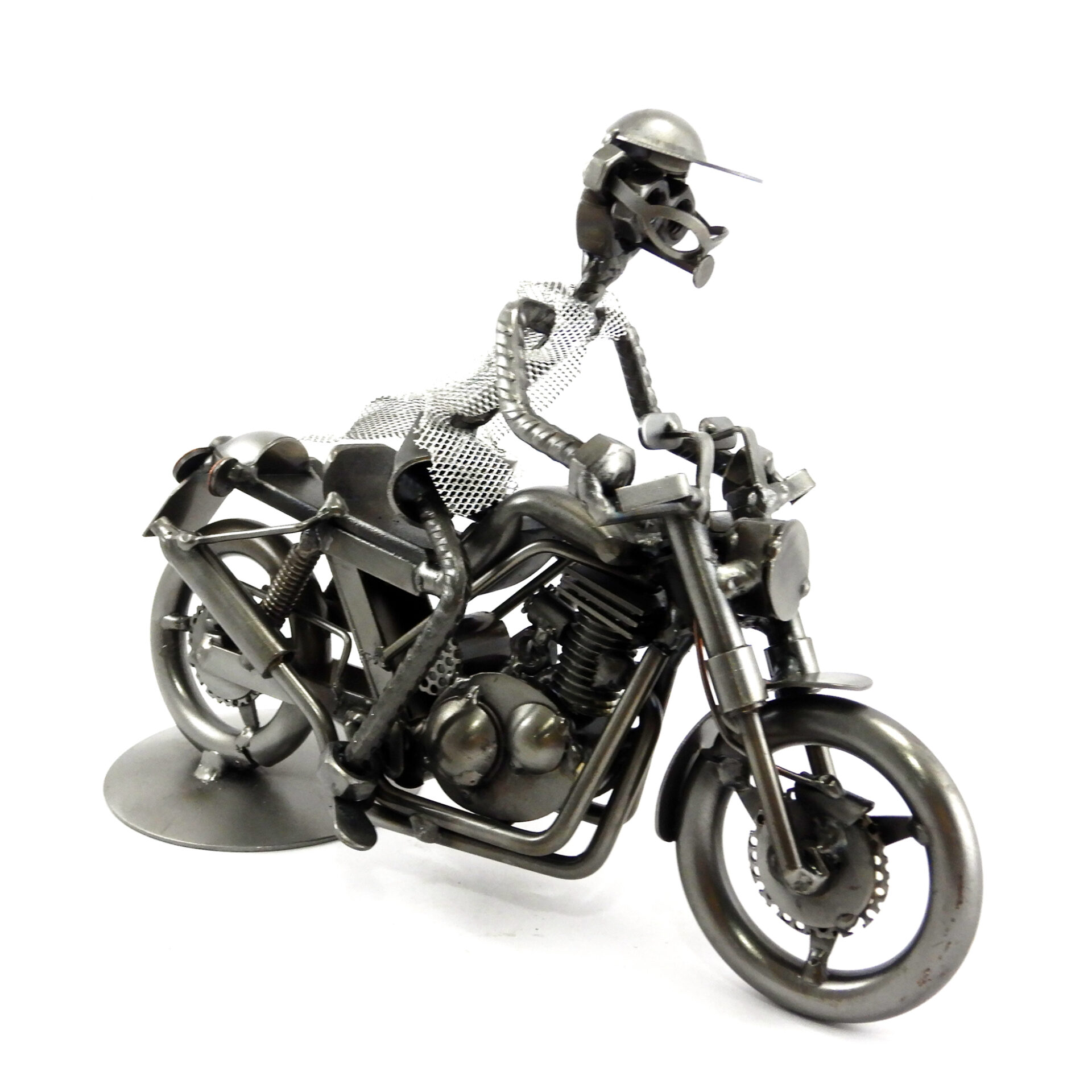 SCULTURA MOTOCICLISTA SU MOTO DA CORSA - immagine 4