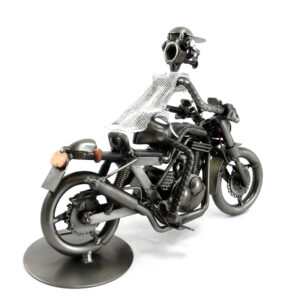 SCULTURA MOTOCICLISTA SU MOTO DA CORSA - immagine 5