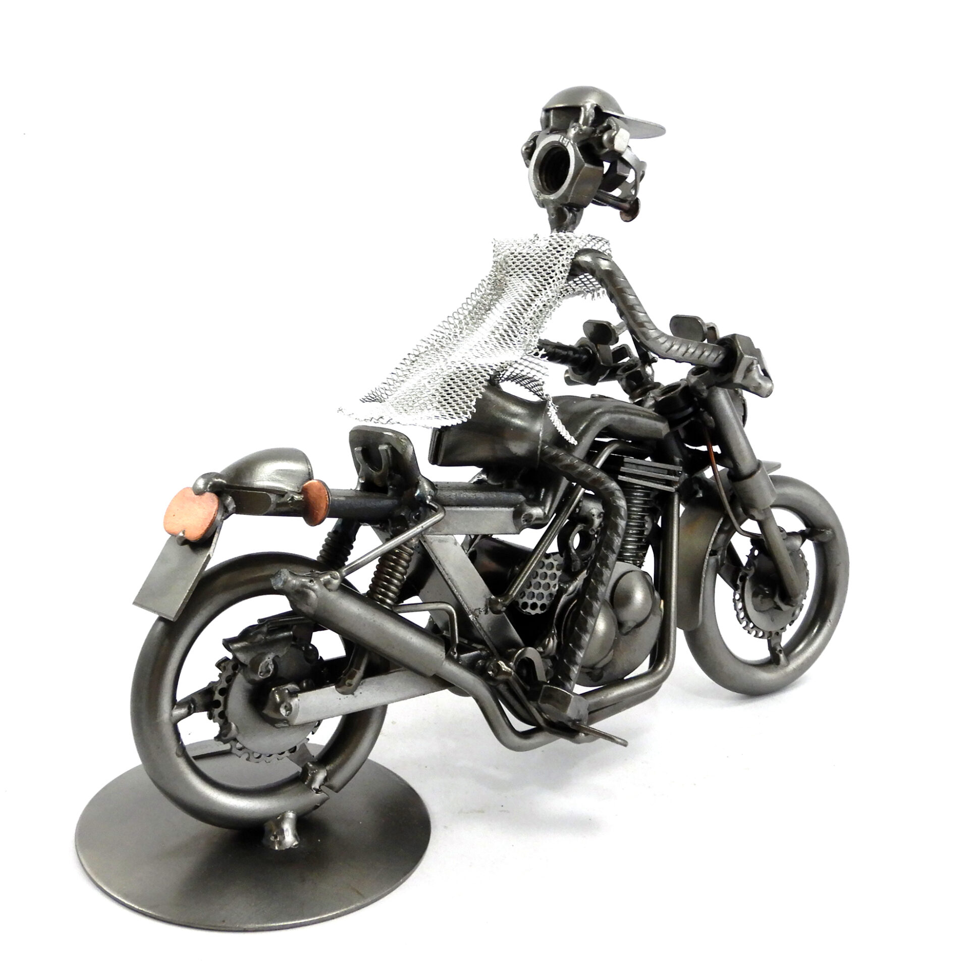 SCULTURA MOTOCICLISTA SU MOTO DA CORSA - immagine 5