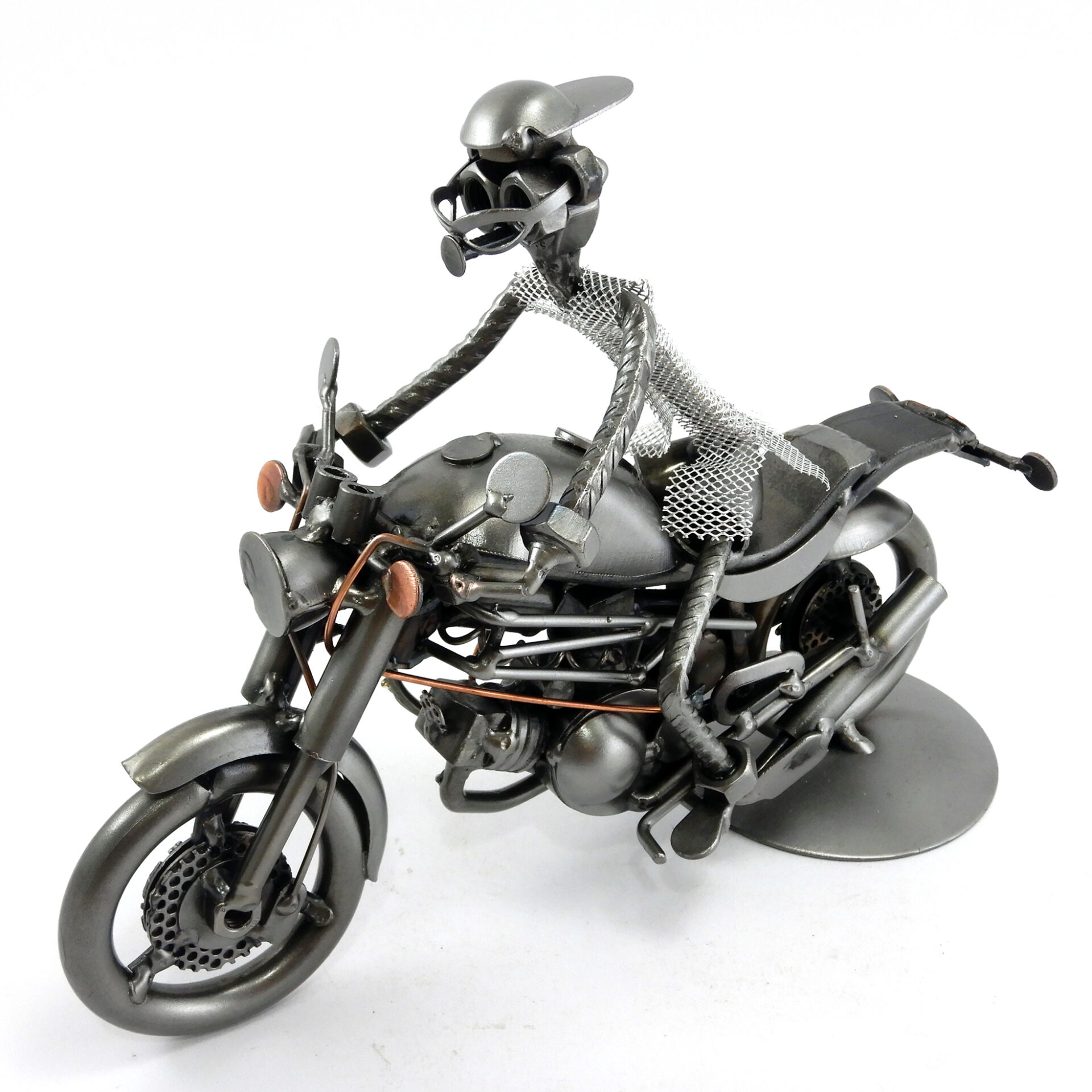 SCULTURA MOTOCICLISTA SU MONSTER - immagine 2