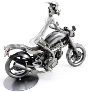 SCULTURA MOTOCICLISTA SU MONSTER - immagine 6