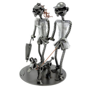 SCULTURA COPPIA CON CANE - immagine 4