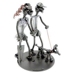 SCULTURA COPPIA CON CANE - immagine 5