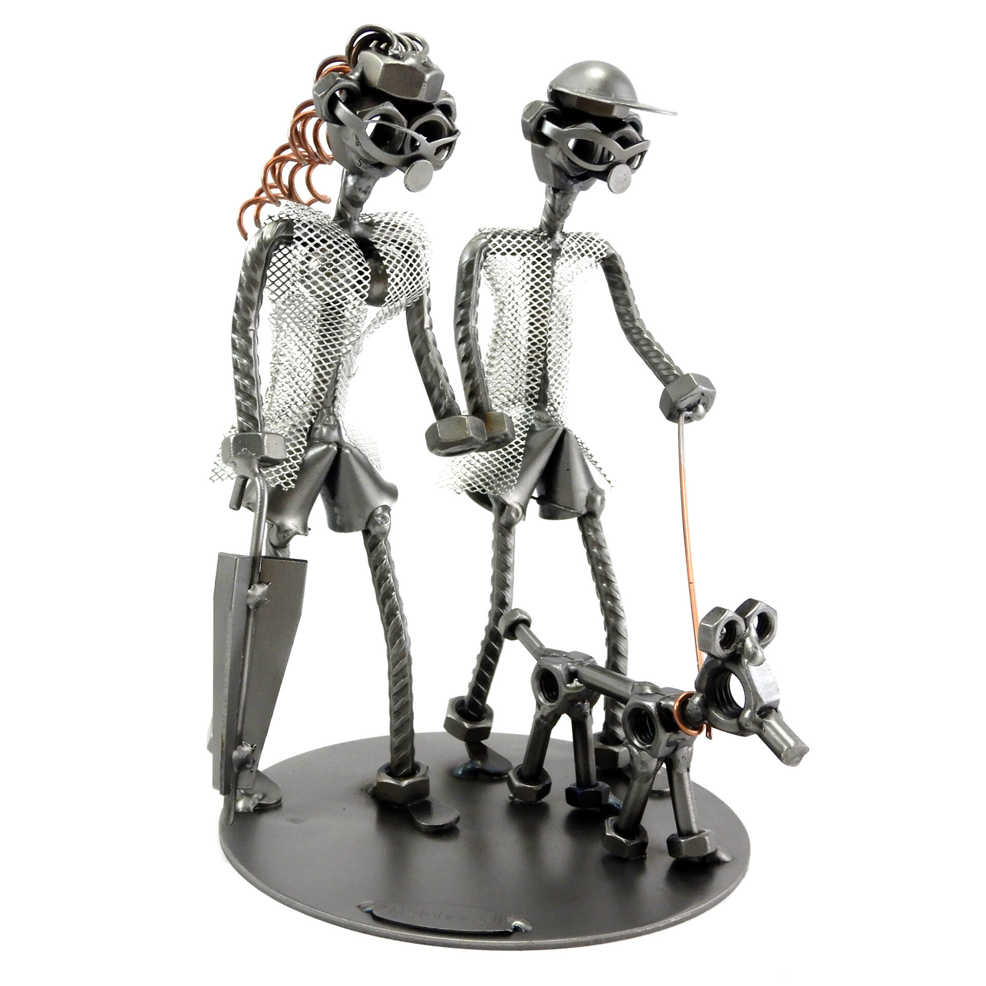 SCULTURA COPPIA CON CANE - immagine 3