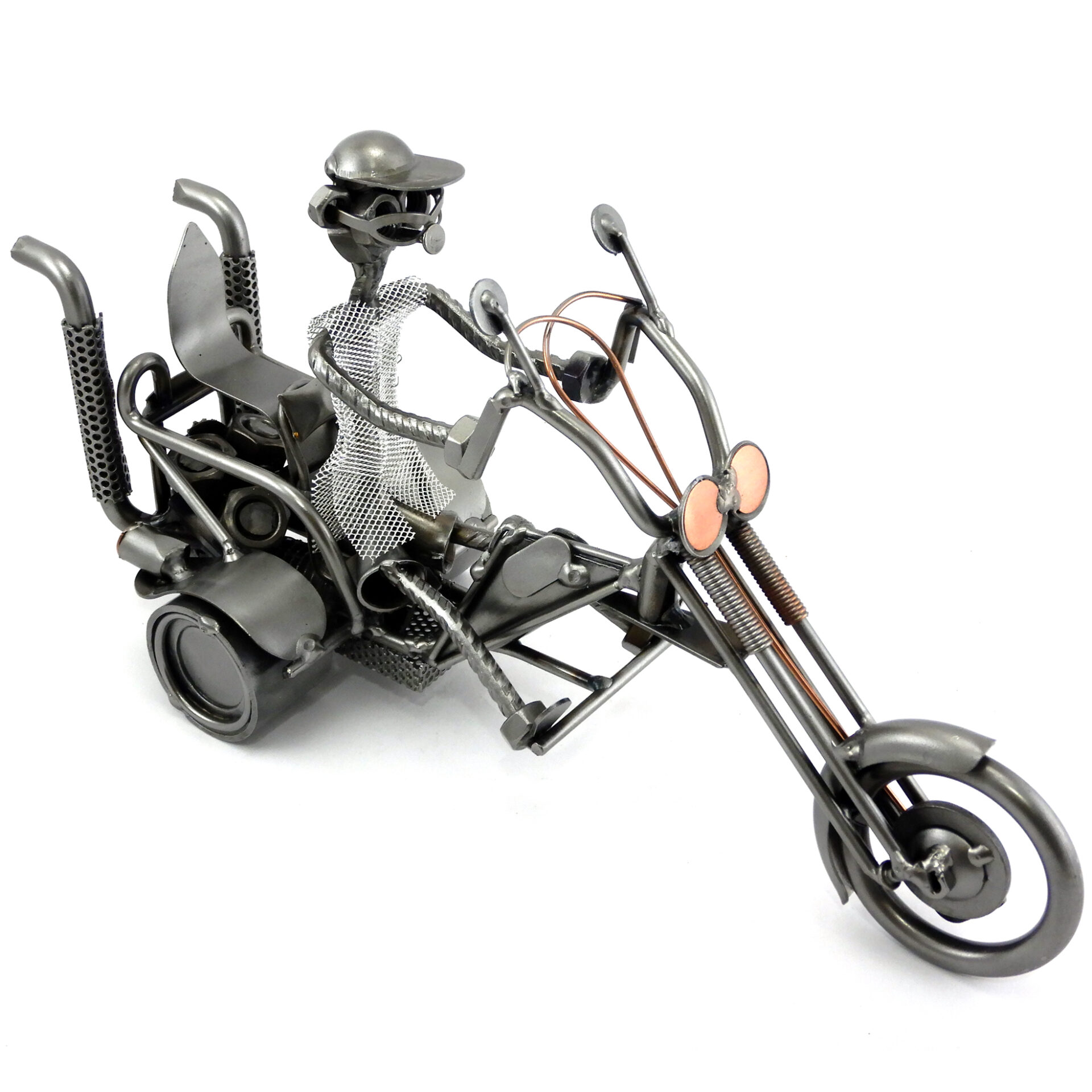 SCULTURA MOTOCICLISTA SU TRIKE - immagine 3