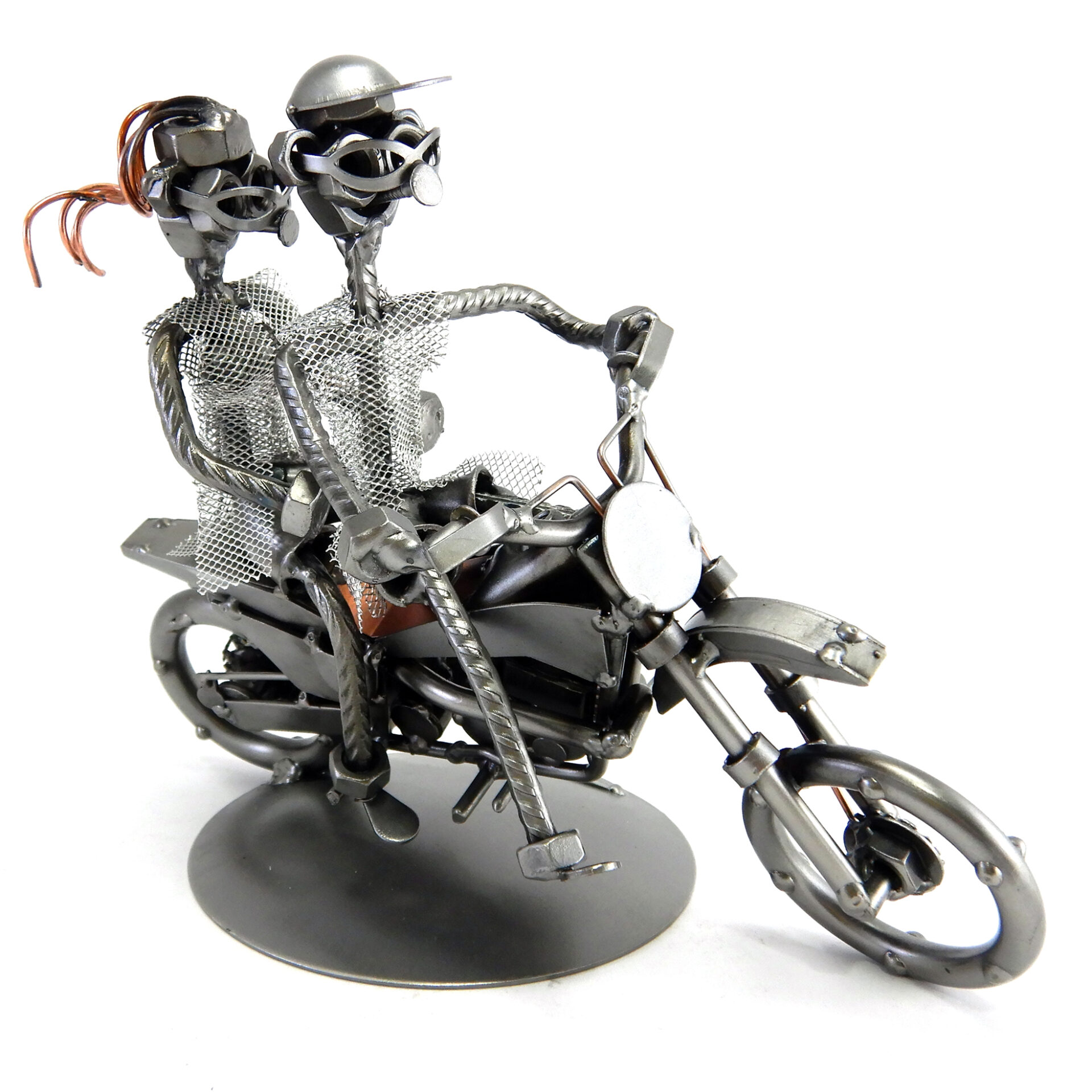SCULTURA COPPIA SU MOTO CROSS - immagine 3