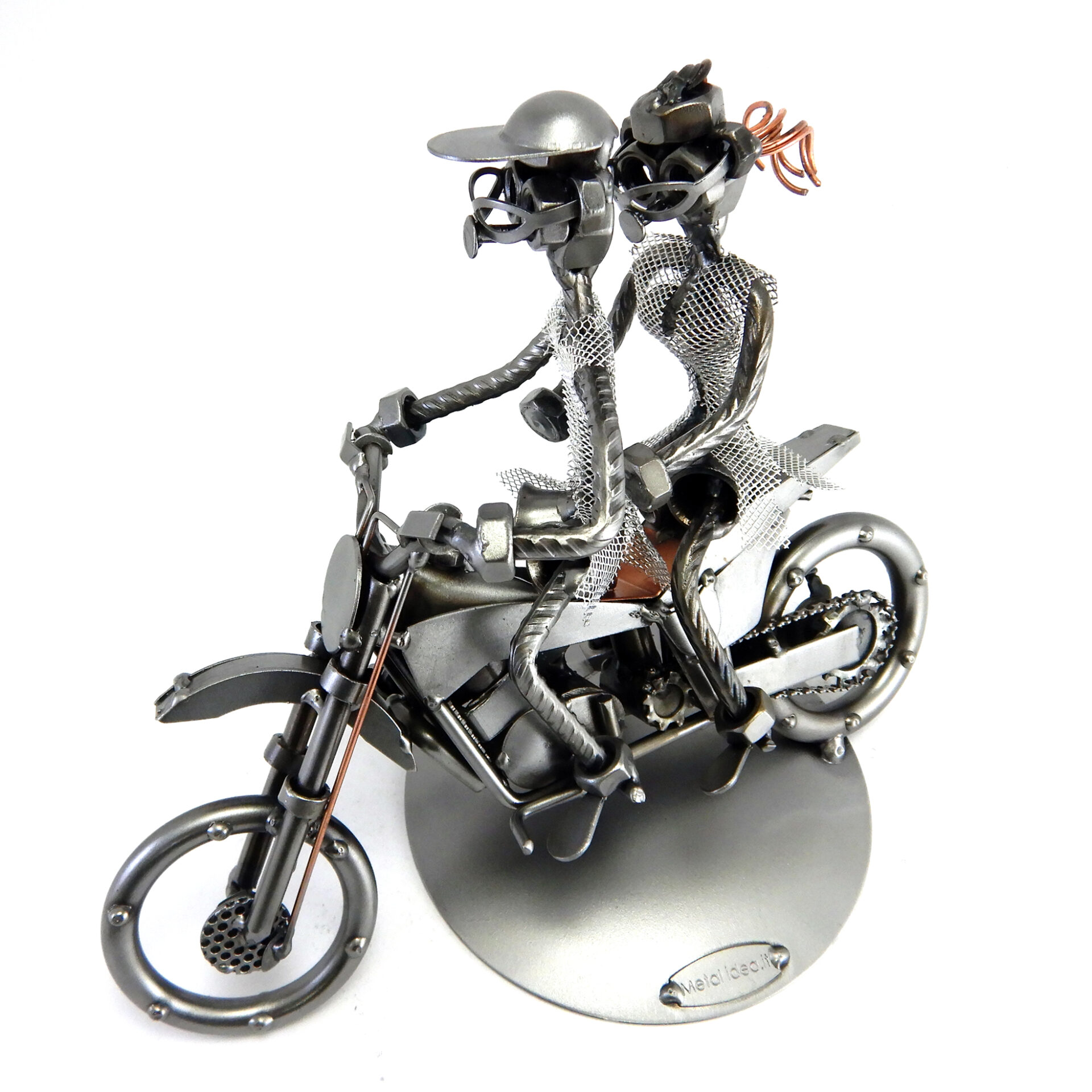 SCULTURA COPPIA SU MOTO CROSS - immagine 4
