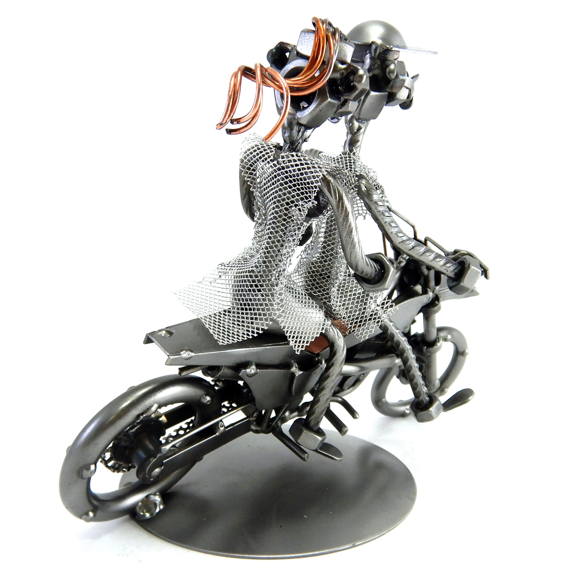 SCULTURA COPPIA SU MOTO CROSS - immagine 5