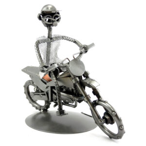 SCULTURA MOTOCICLISTA SU MOTOCROSS - immagine 3