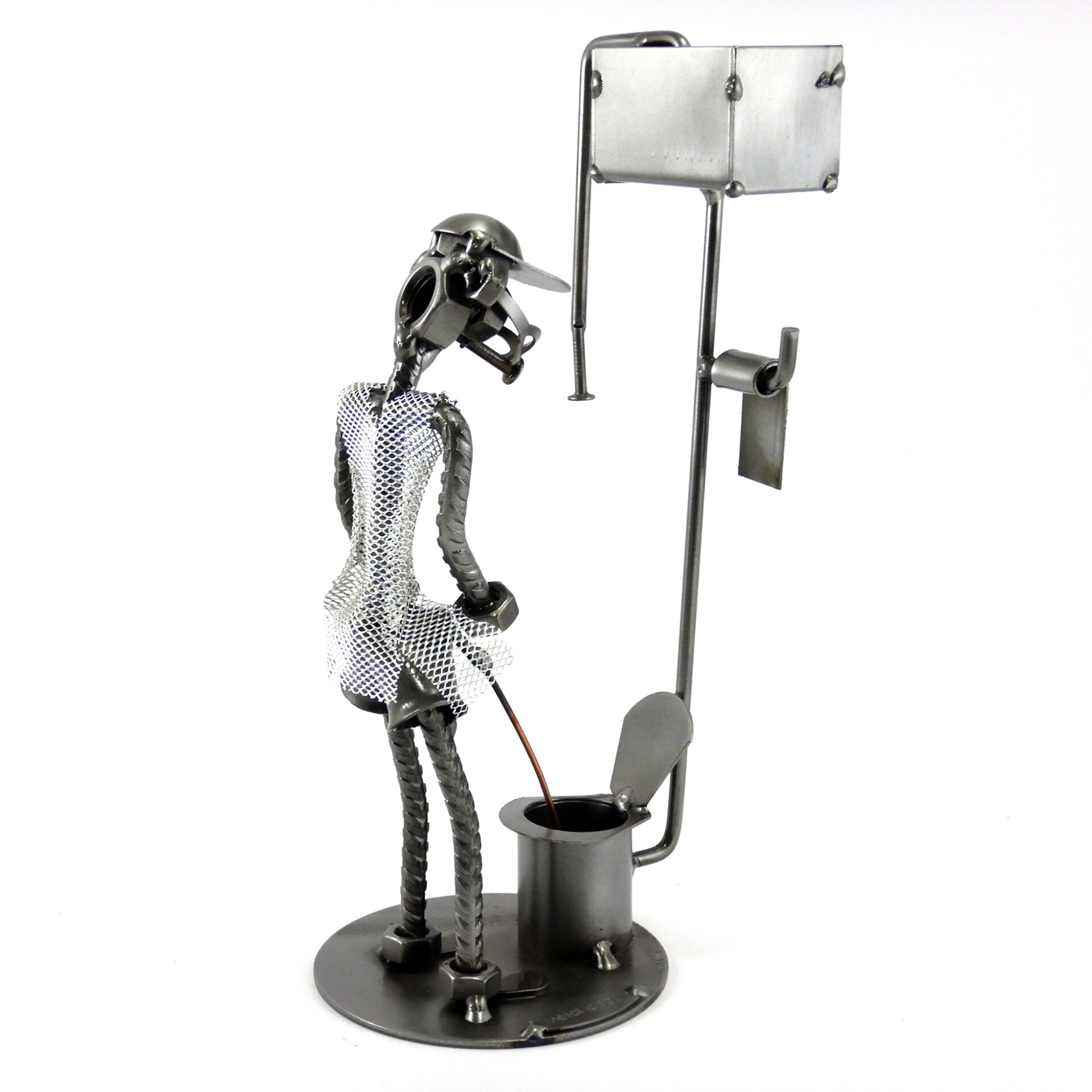 SCULTURA UOMO AL WC - immagine 2