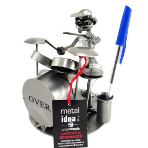 batterista + porta penna metal idea.it