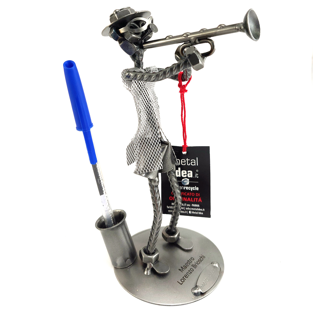 trombettiere con personalizzazione Metal idea.it