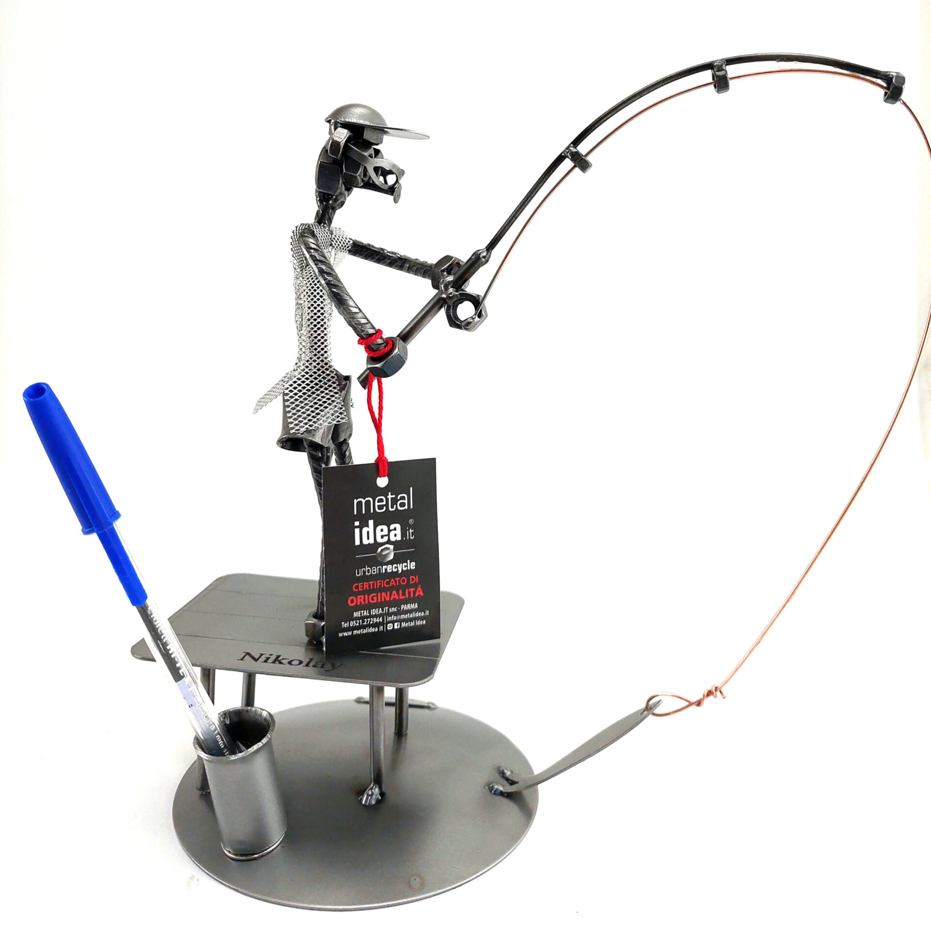 pescatore con personalizzazione metal idea.it