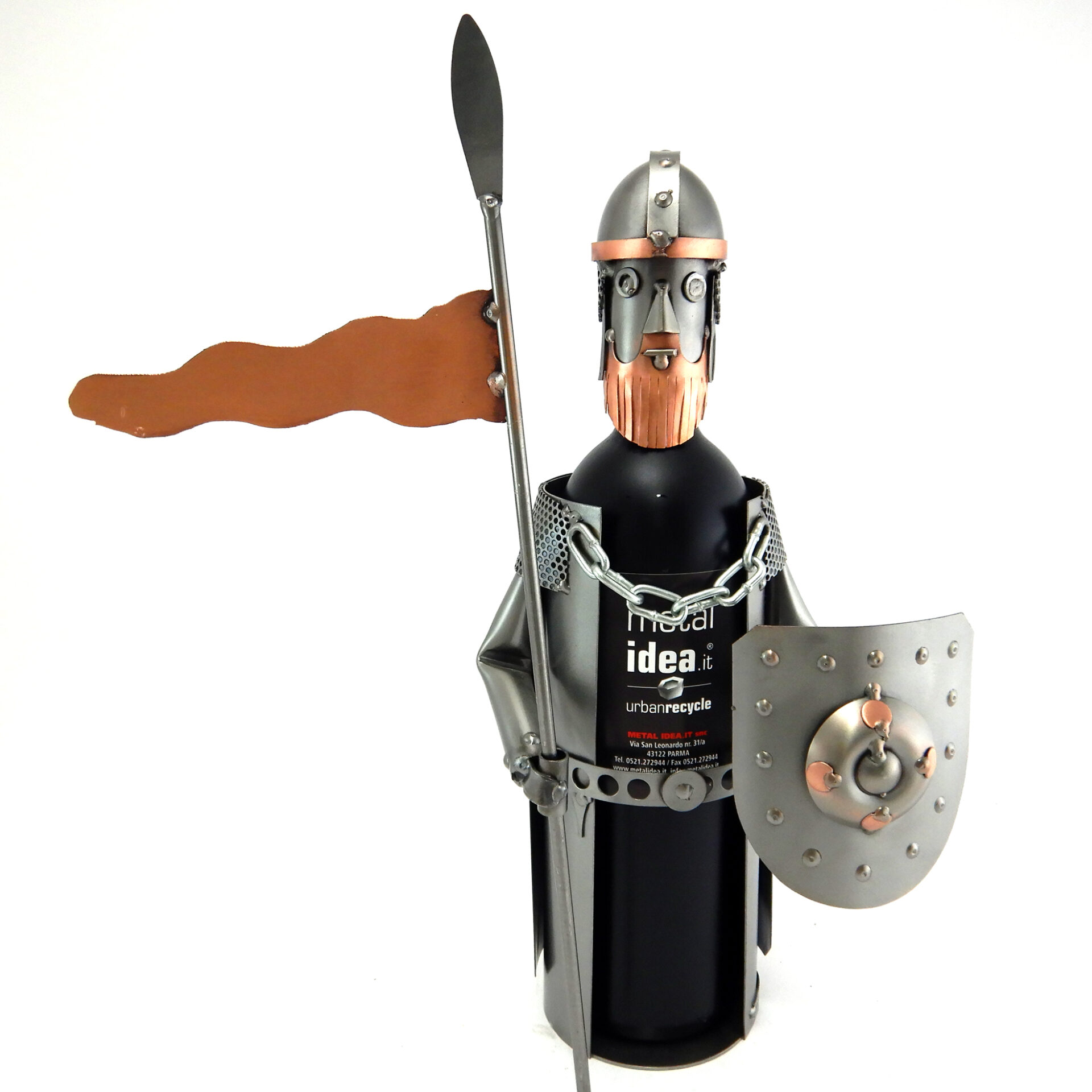 SCULTURA PORTA BOTTIGLIA CAVALIERE - immagine 2